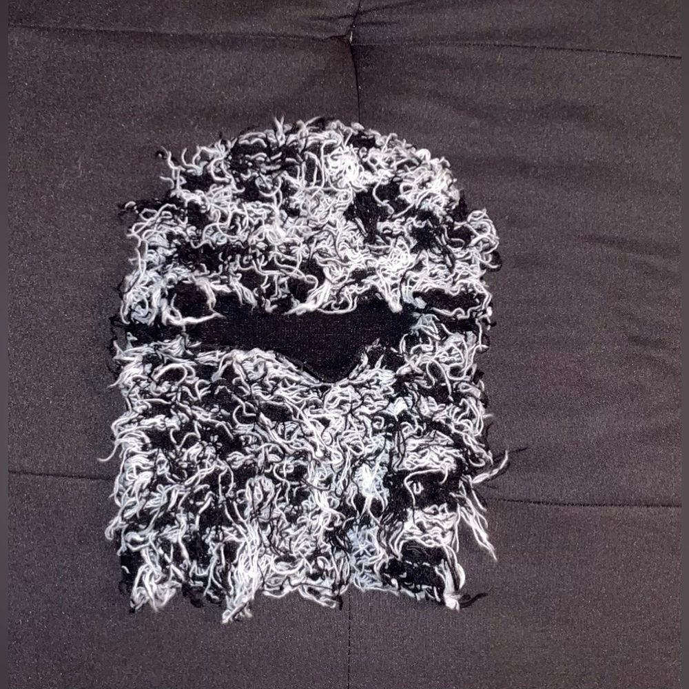 Thermal Winter Furry Ski Mask Graphic Beanie Balaclava Mask Knitted Ski Mask